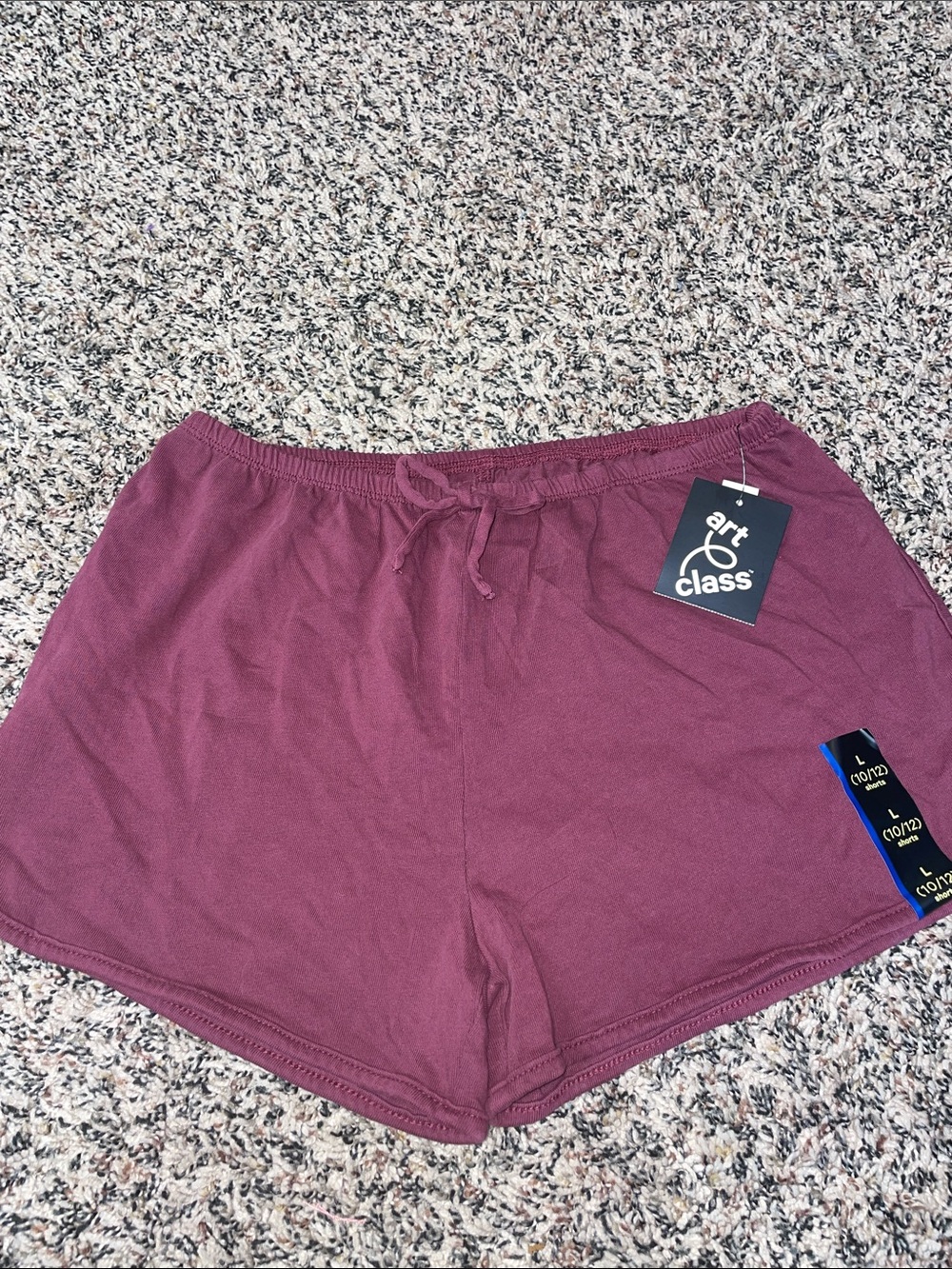Art Class Girls Cotton Lounge Shorts Burgundy Size L 10/12) NWT